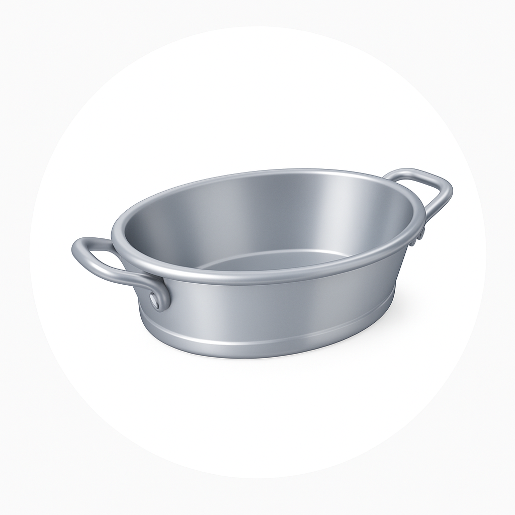 Vany, plechové nádoby