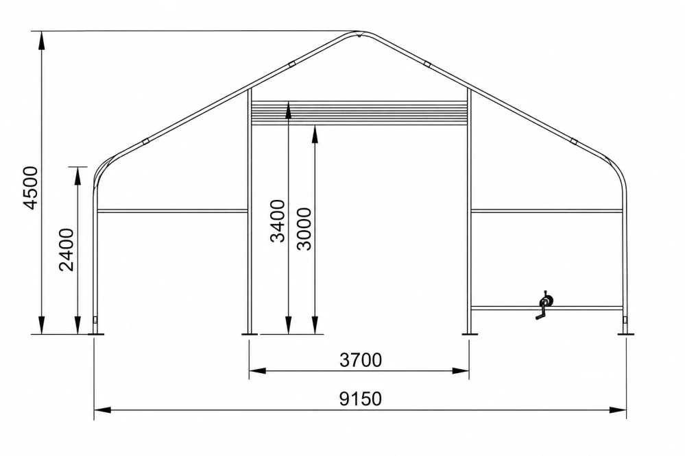 Garlist Hala 9,15x12x4,5 m plachtová, PVC 750 g/m² (GH12/750)