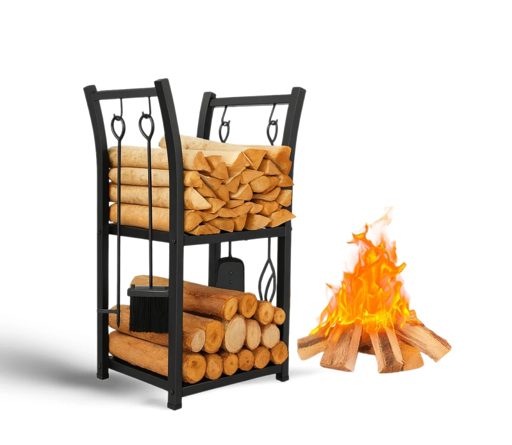 Garlist SNH-01 Stojan na dřevo + krbové nářadí 4 ks
