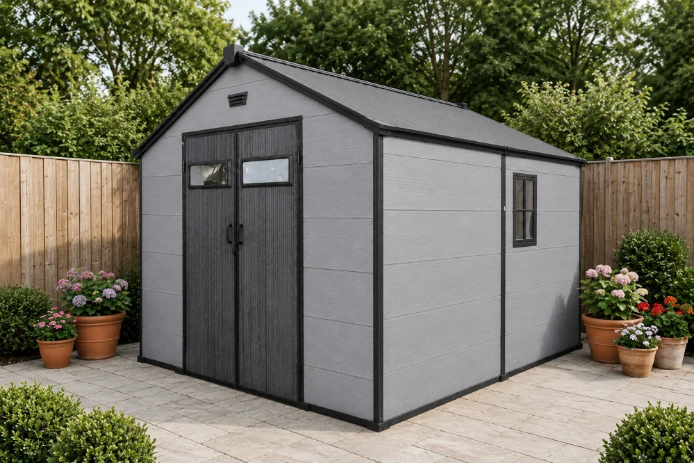 Garlist ZDP-04 Zahradní plastový domek 245 × 306 cm (7,5 m²) šedý