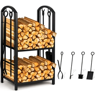 Garlist SNH-02 Stojan na dřevo + krbové nářadí 4 ks